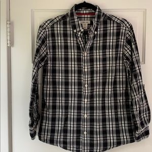 3/$10 item Boys Cherokee black plaid button down shirt